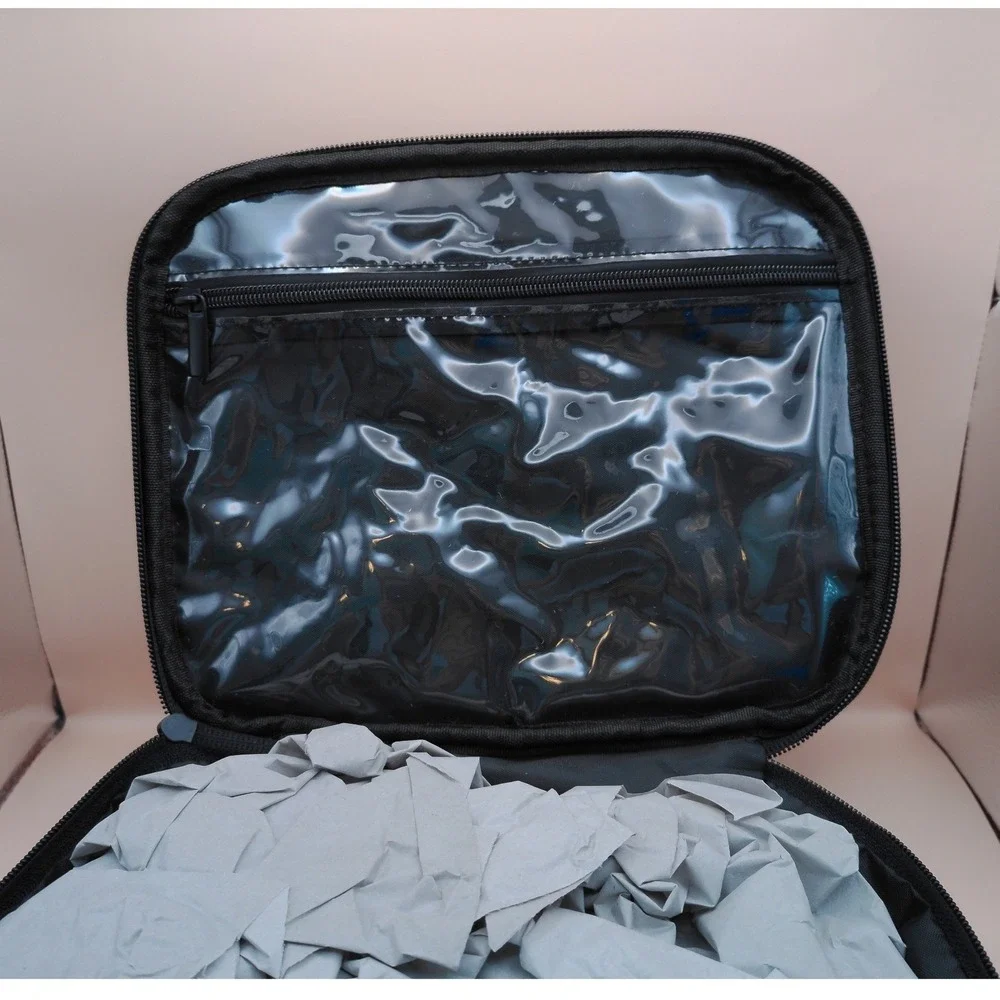 Mine My Belongings Quilted Travel Organizer Toiletry Bag Black NWT Luxe